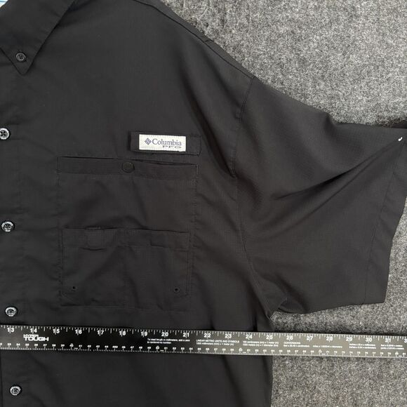 Columbia PFG Tamiami II Shirt Men's XL Black Omni-Shade Vented Fishing Pockets - Picture 6 of 9